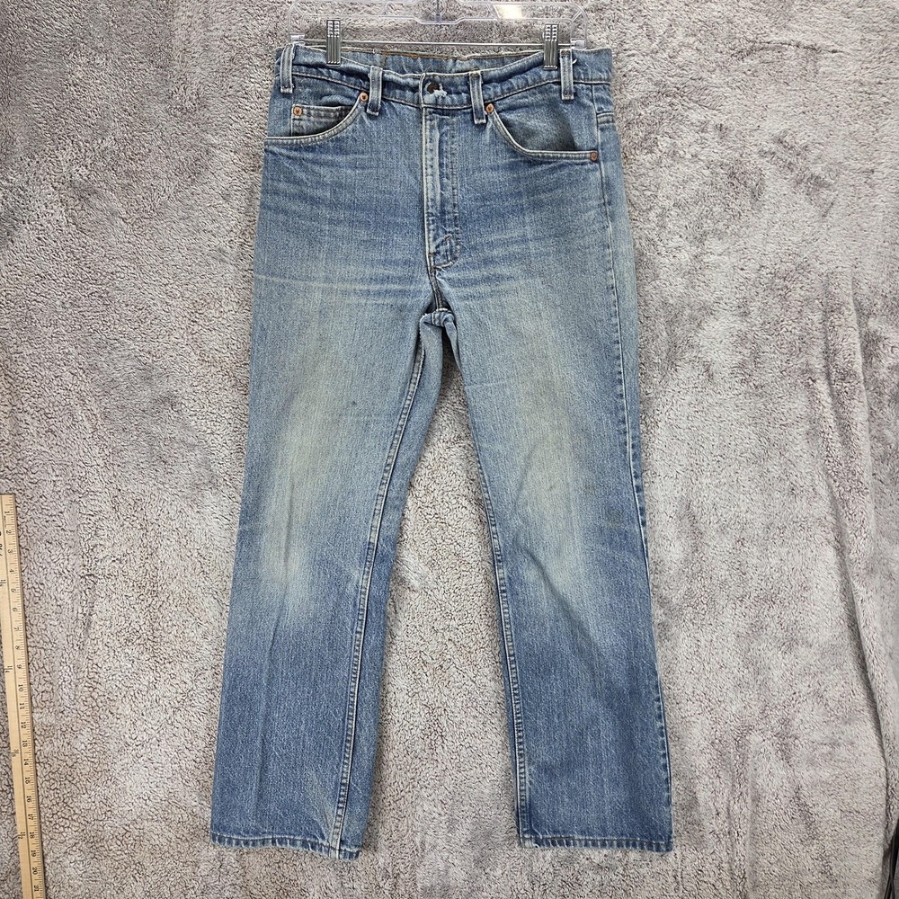 VTG Levis 505 Jeans Mens Blue Made in USA 80s Straight Orange Tab Fits 30x30